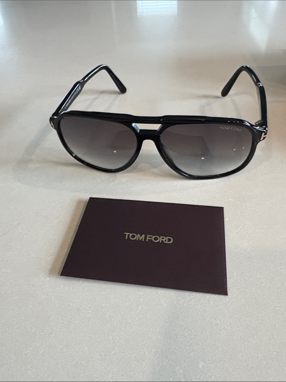 Tom Ford Black Frame Sunglasses with Gray Gradient Lenses